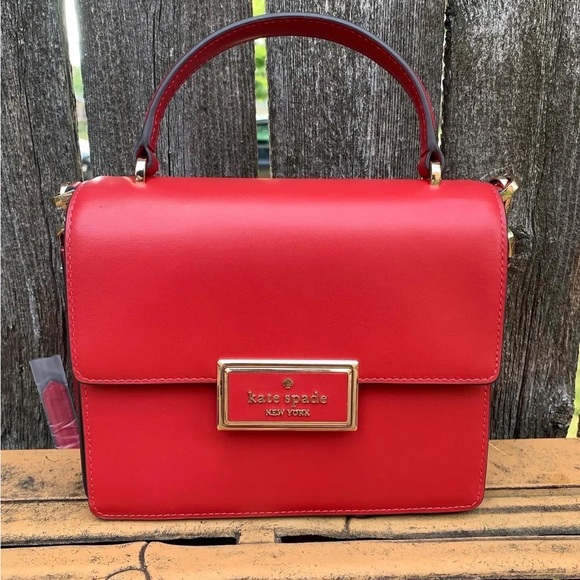 New Kate Spade Reegan Leather Satchel Crossbody - Picture 2 of 7